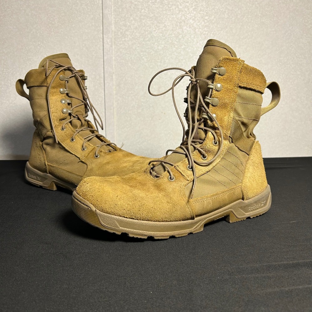 Reebok Men's 13 Work Strikepoint U.S 8" tactical boots suede canvas coyote brown